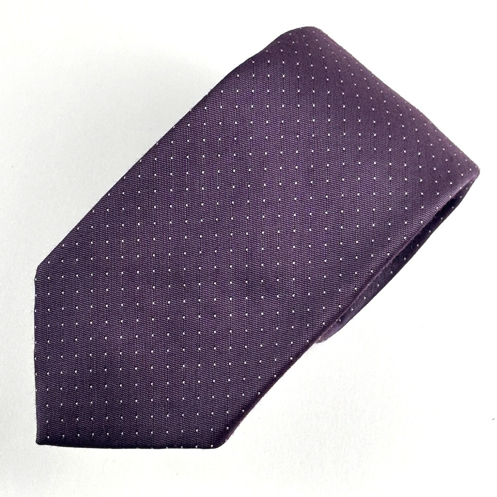 Savile Row Necktie Mens OS Purple Pinhead Dot Lazarus Dark Academia Preppy Vtg